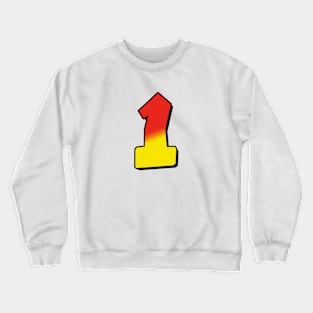 Number 1 red / yellow Crewneck Sweatshirt